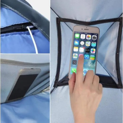 UV50 Face Protection Tent Blue Inside